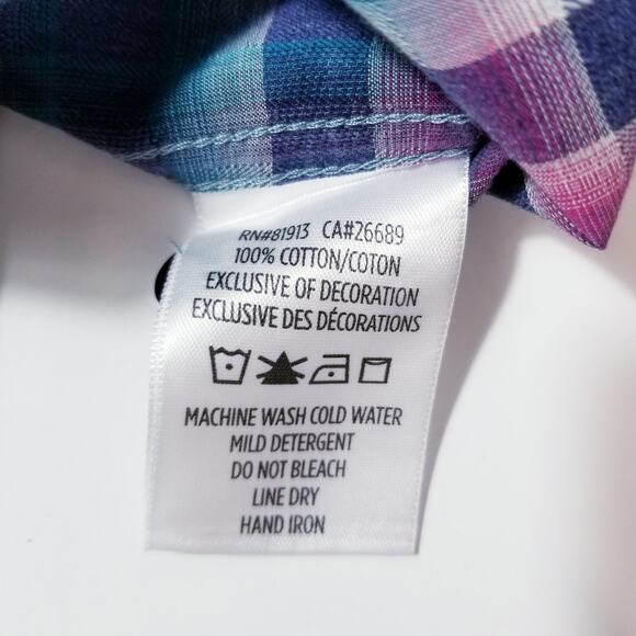 Robert Graham Plaid Multicolor Button Down Shirt Long Sleeves 100% Cotton - Picture 13 of 14